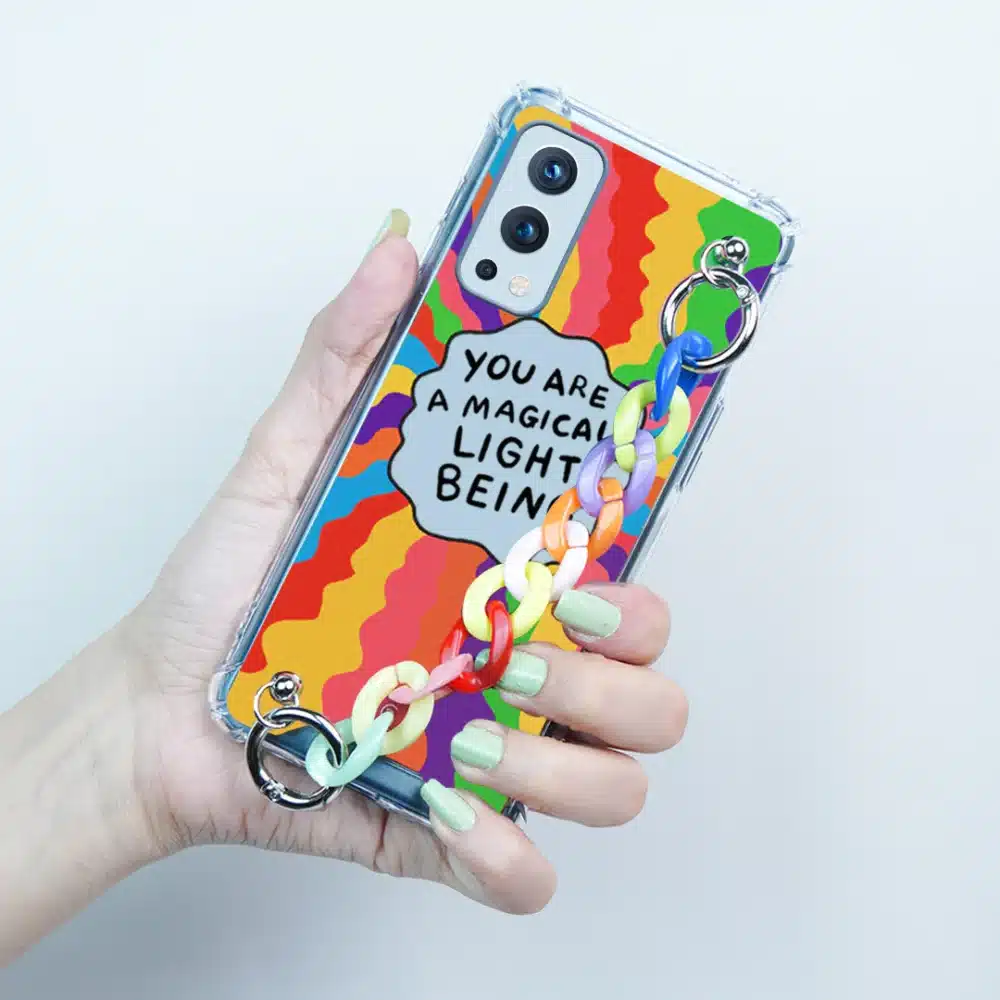 Self Inspiring Colorful Case With Chain Bracelet- OnePlus - Image 5