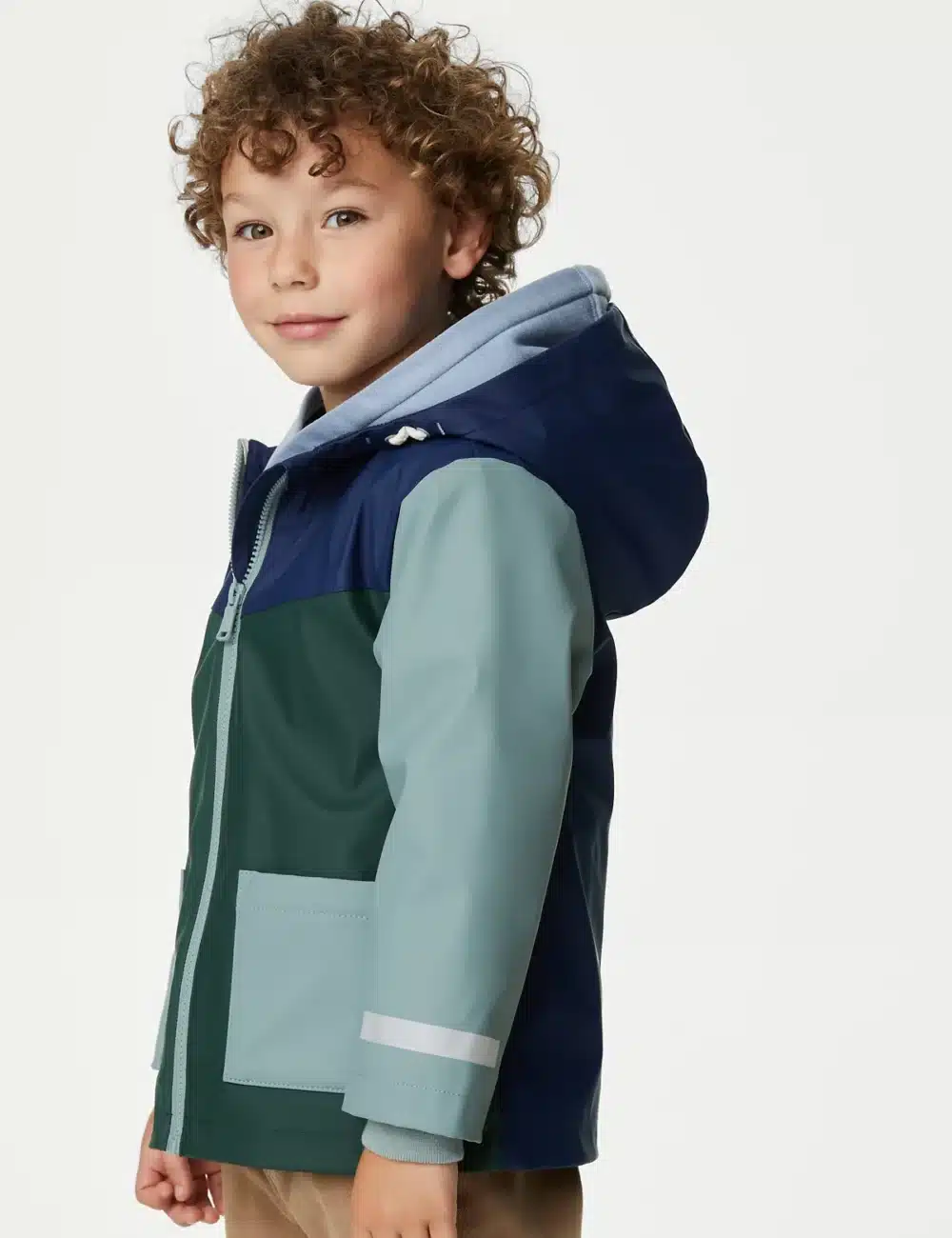 Colour Block Fisherman Kids Coat - Image 2