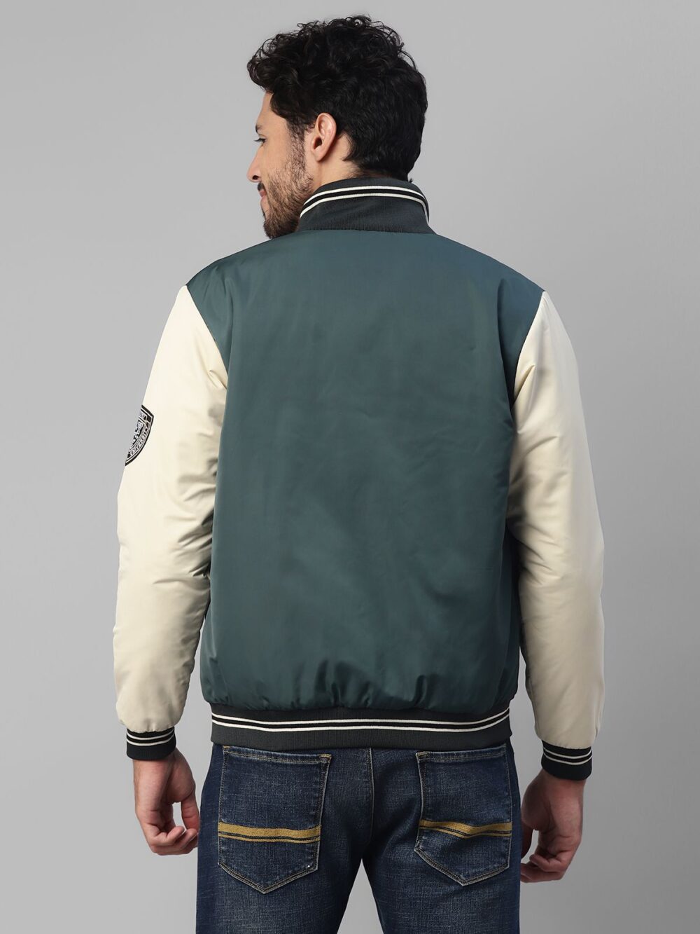 Urban Mark Men Regular Fit Quilted Jacket-Green - Image 5