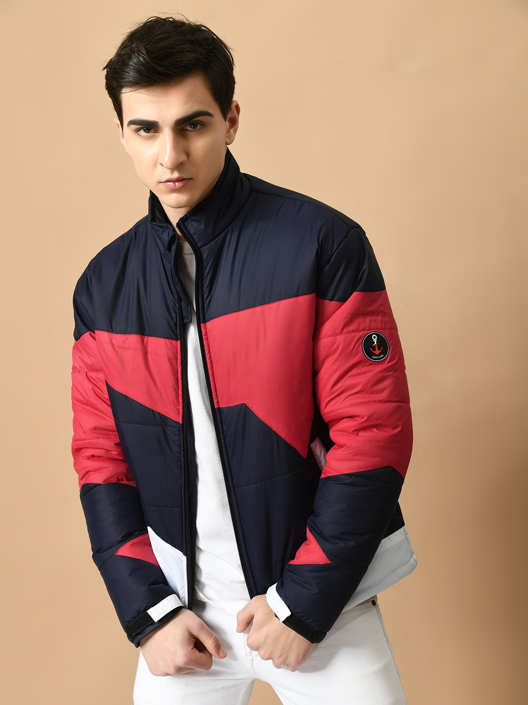 Regular Fit Multicolor Abstract Puffer Jacket – Buzz Shop