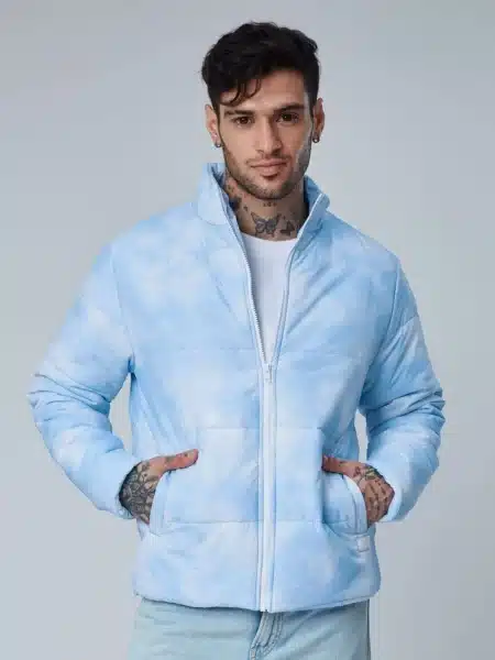 Cloud Print Men Puffer Jackets
