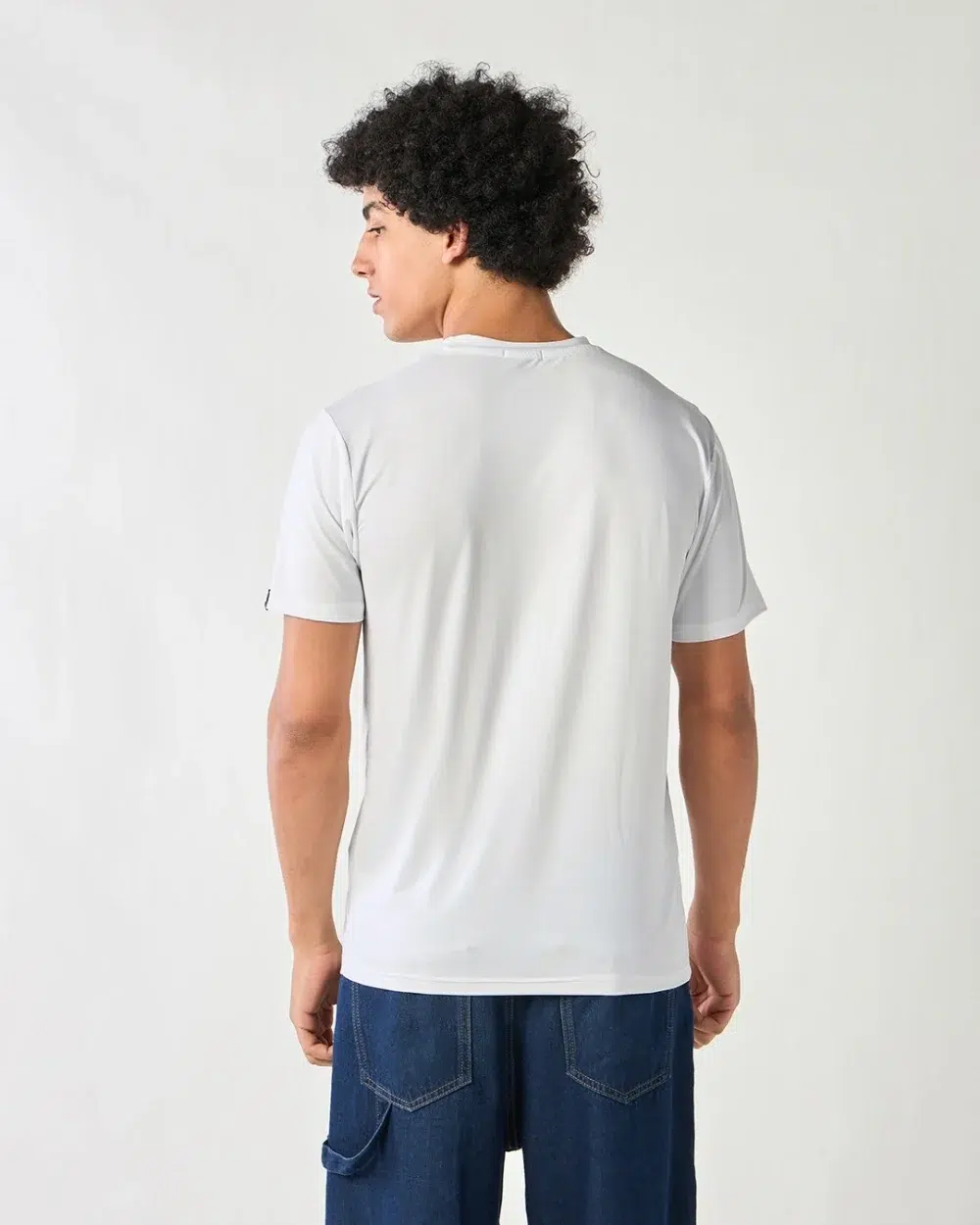 Men’s White Distracted Design Graphic T-shirt - Image 3